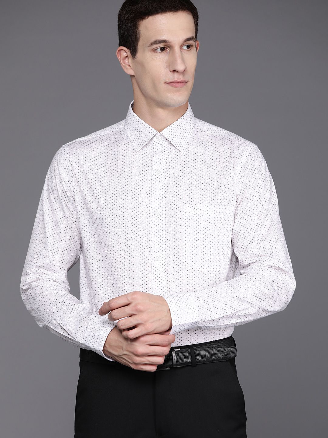 Raymond Pure Cotton Slim Fit Printed Formal Shirt