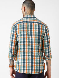 VASTRADO Men Classic Slim Fit Tartan Checks Checked Casual Shirt