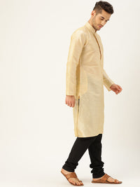 SOJANYA Men Beige Solid Straight Kurta