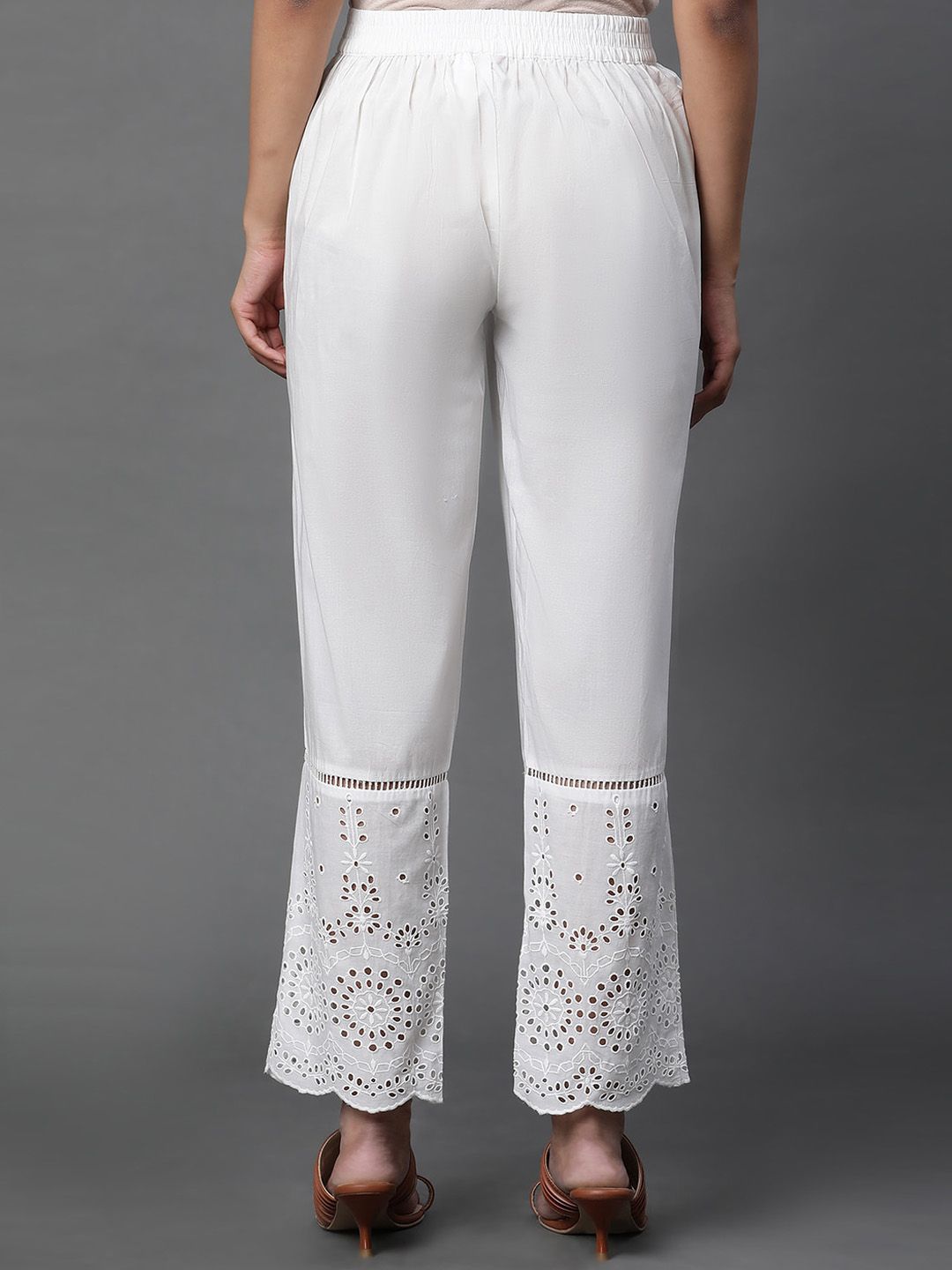 W Women Pure Cotton Straight Fit Cigarette Trousers
