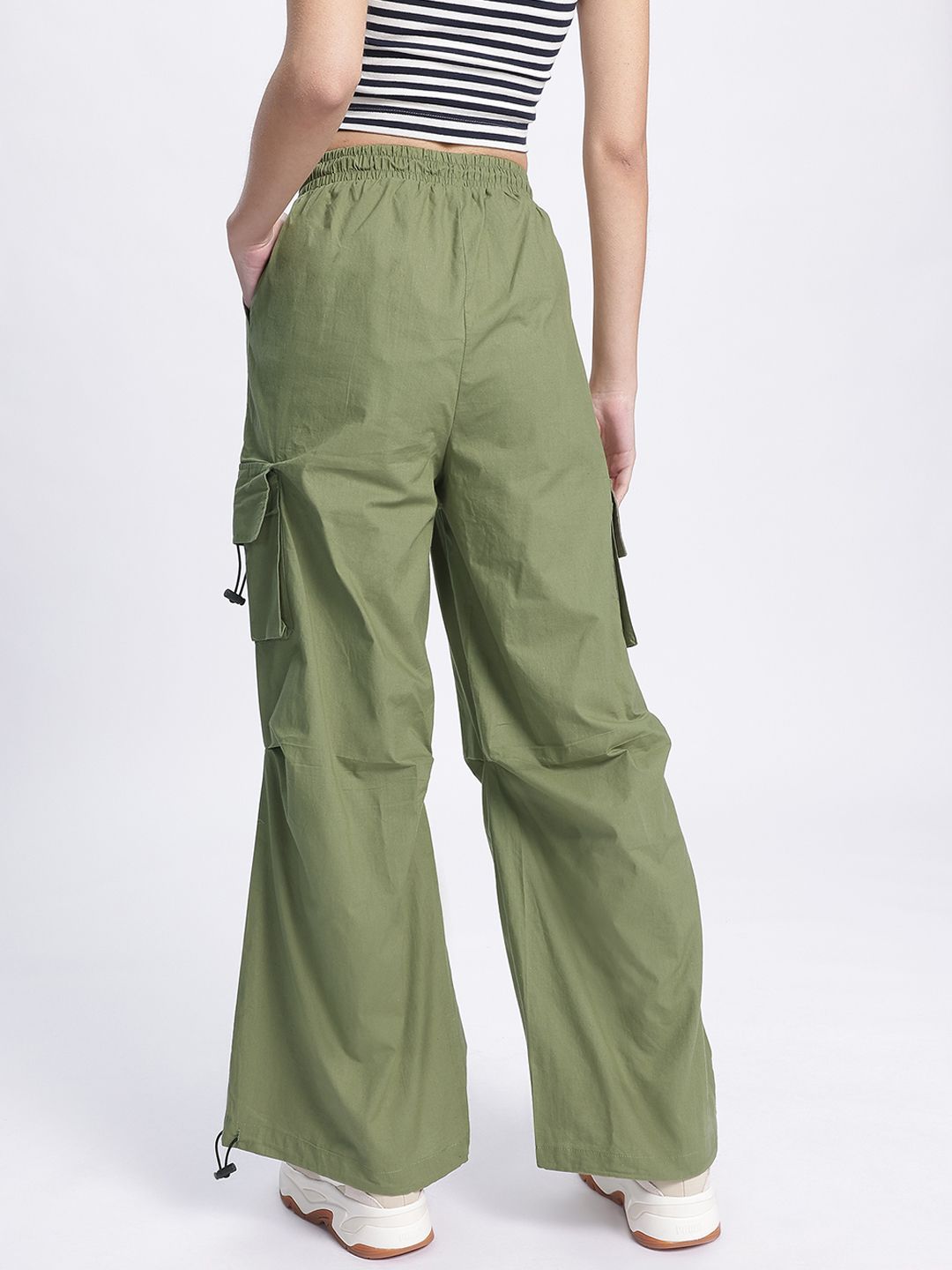 DressBerry Women Utility Chic Cargo Style Parachute Trousers