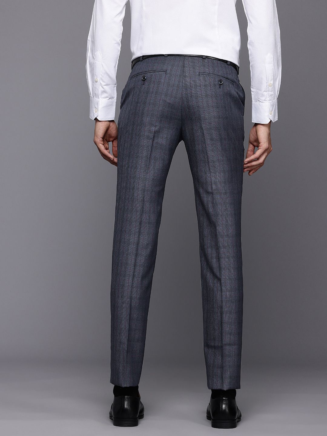 Raymond Men Checked Slim Fit Formal Trousers