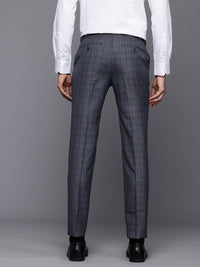 Raymond Men Checked Slim Fit Formal Trousers