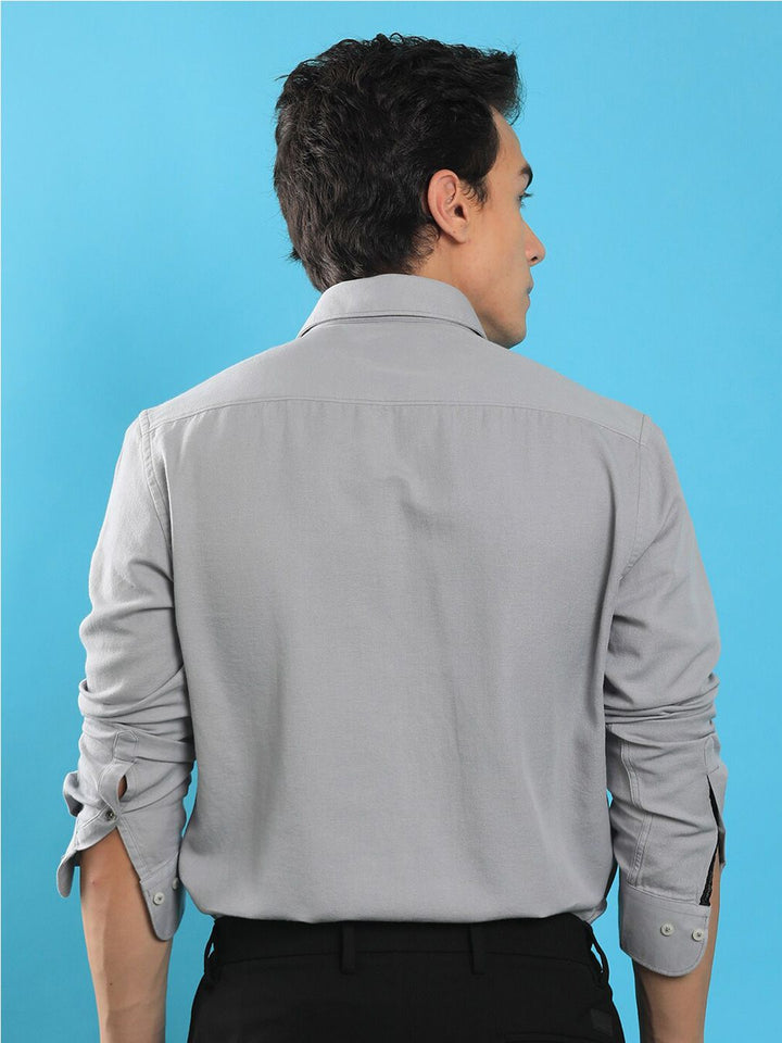 RARE RABBIT Men Otago Spread Collar Slim Fit Cotton Formal Shirt