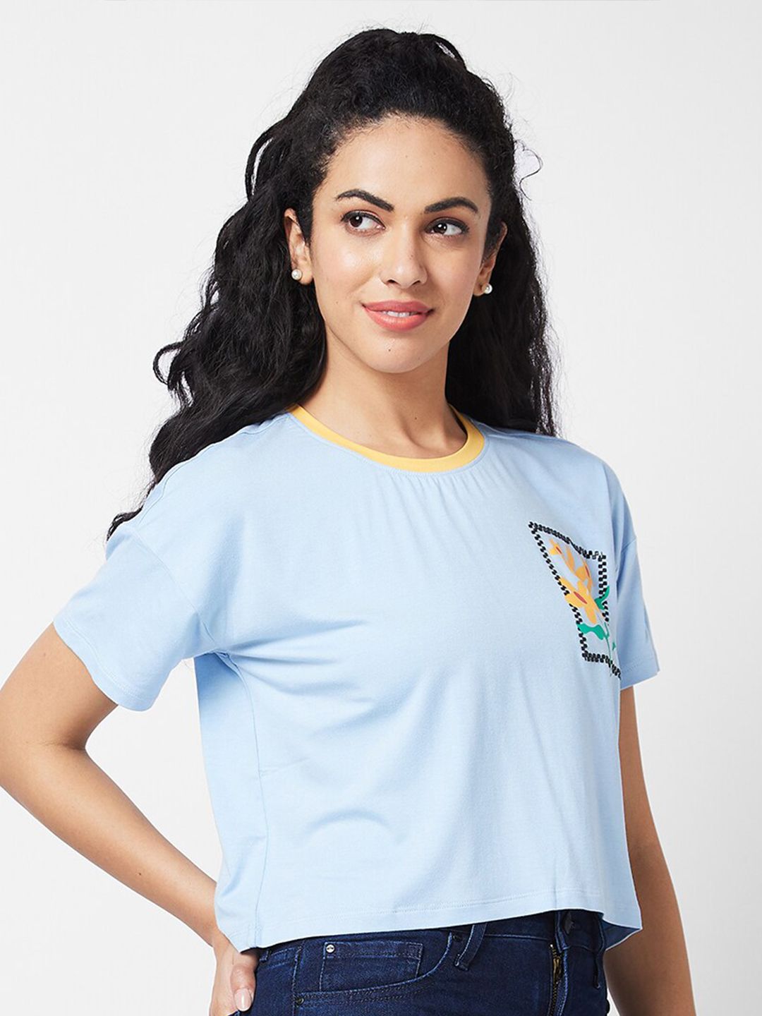 SPYKAR Graphic Printed Boxy Cotton T-shirt