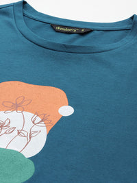 DressBerry Printed Pure Cotton Oversized Longline T-shirt
