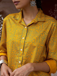 House of Chikankari Women Mustard Yellow Cotton Co-Ord Set