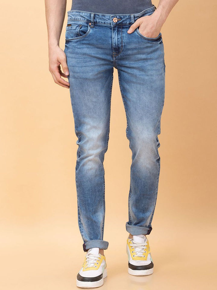 Being Human Men Slim Fit Mid-Rise Heavy Fade Stretchable Jeans