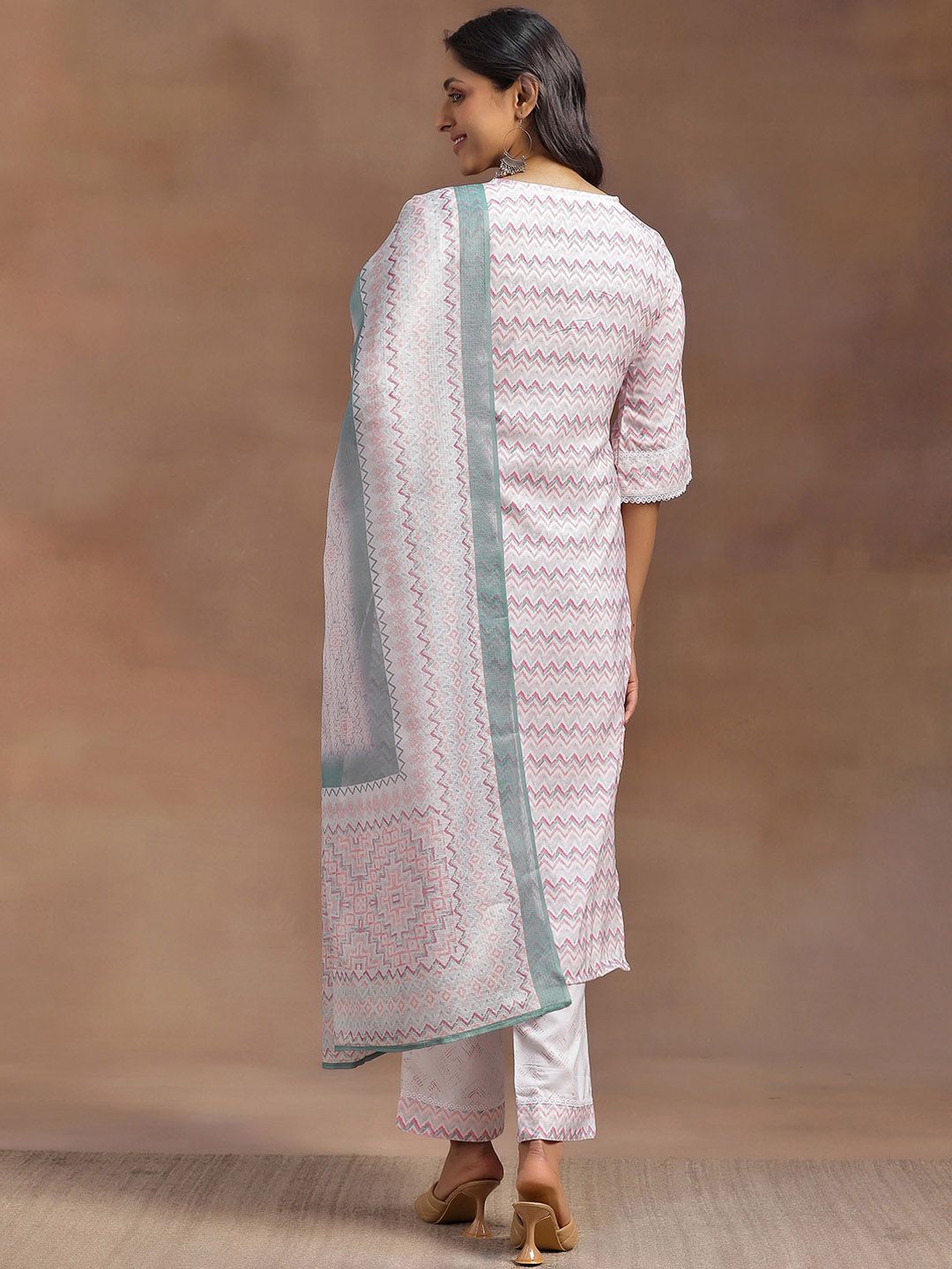 Libas Embroidered Regular Kurta with Palazzos & With Dupatta