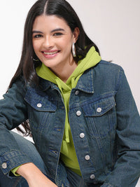 Jaket Denim Pepejal Biru Tokyo Talkies Wanita