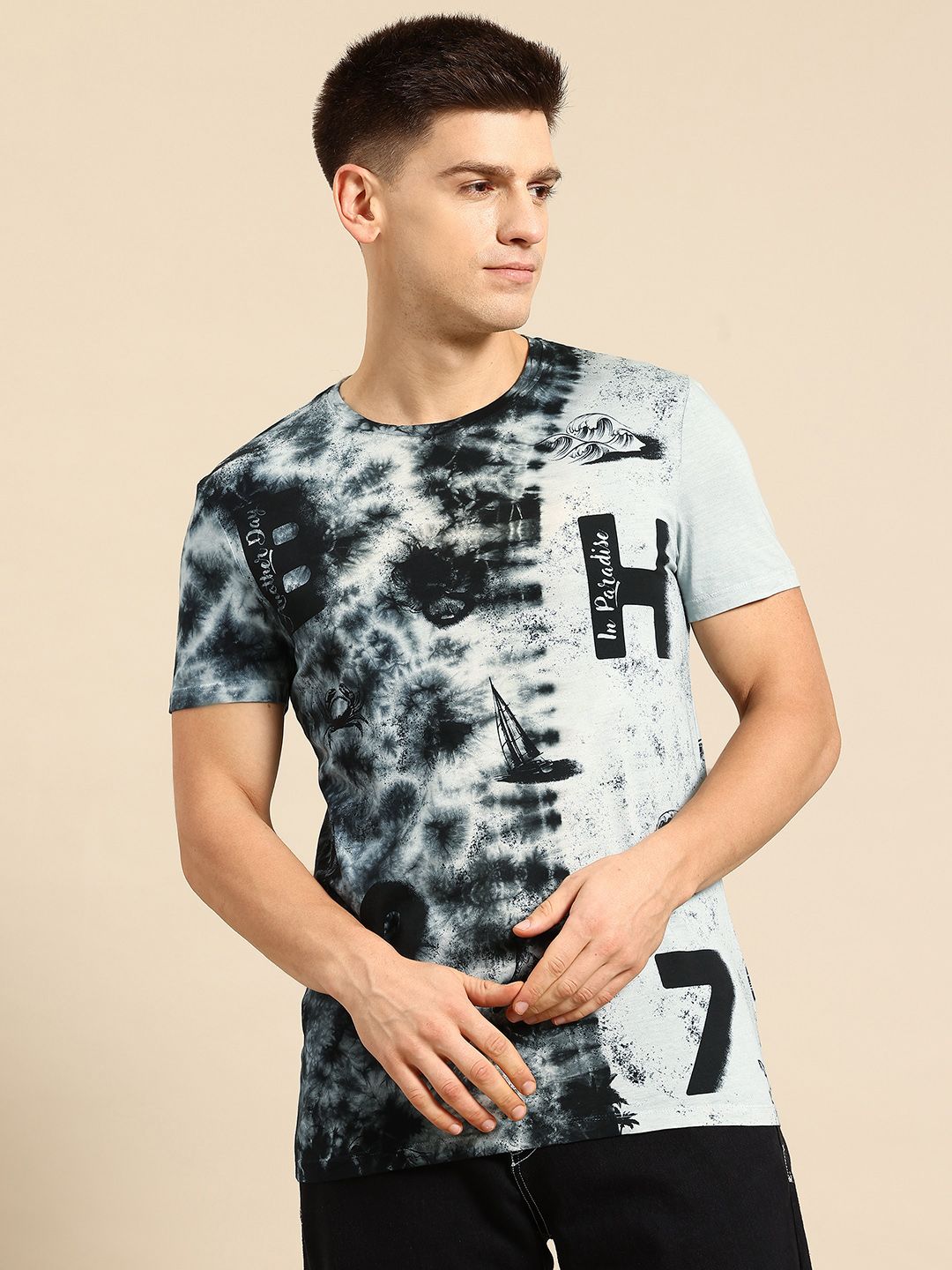 Being Human Tie and Dye Pure Cotton T-shirt