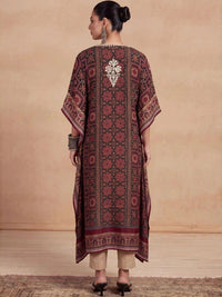 House of Chikankari Women Thread Work Crepe Kaftan Kurta