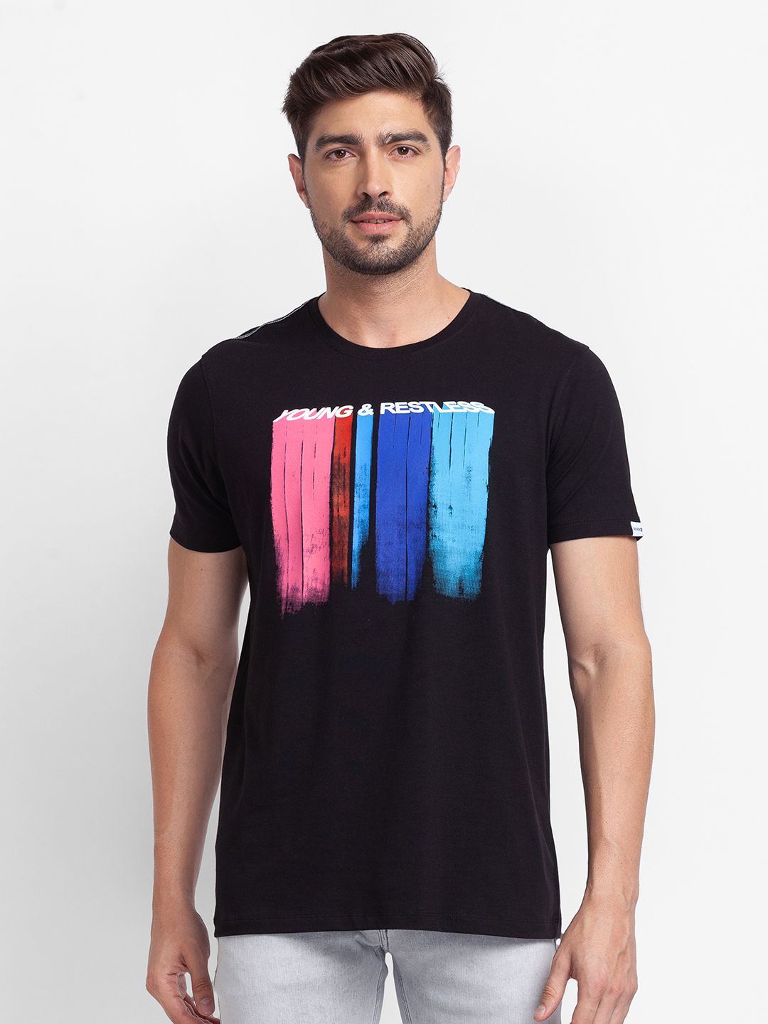 SPYKAR Graphic Printed Slim Fit Casual T-shirt