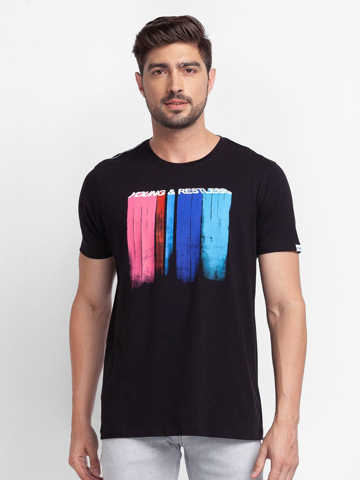 SPYKAR Graphic Printed Slim Fit Casual T-shirt