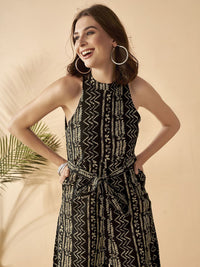 Anouk Ethnic Motifs Printed Halter Neck Sleeveless Basic Jumpsuit
