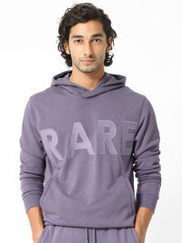 RARE RABBIT Men April Hooded Typography Printed Sweatshirt