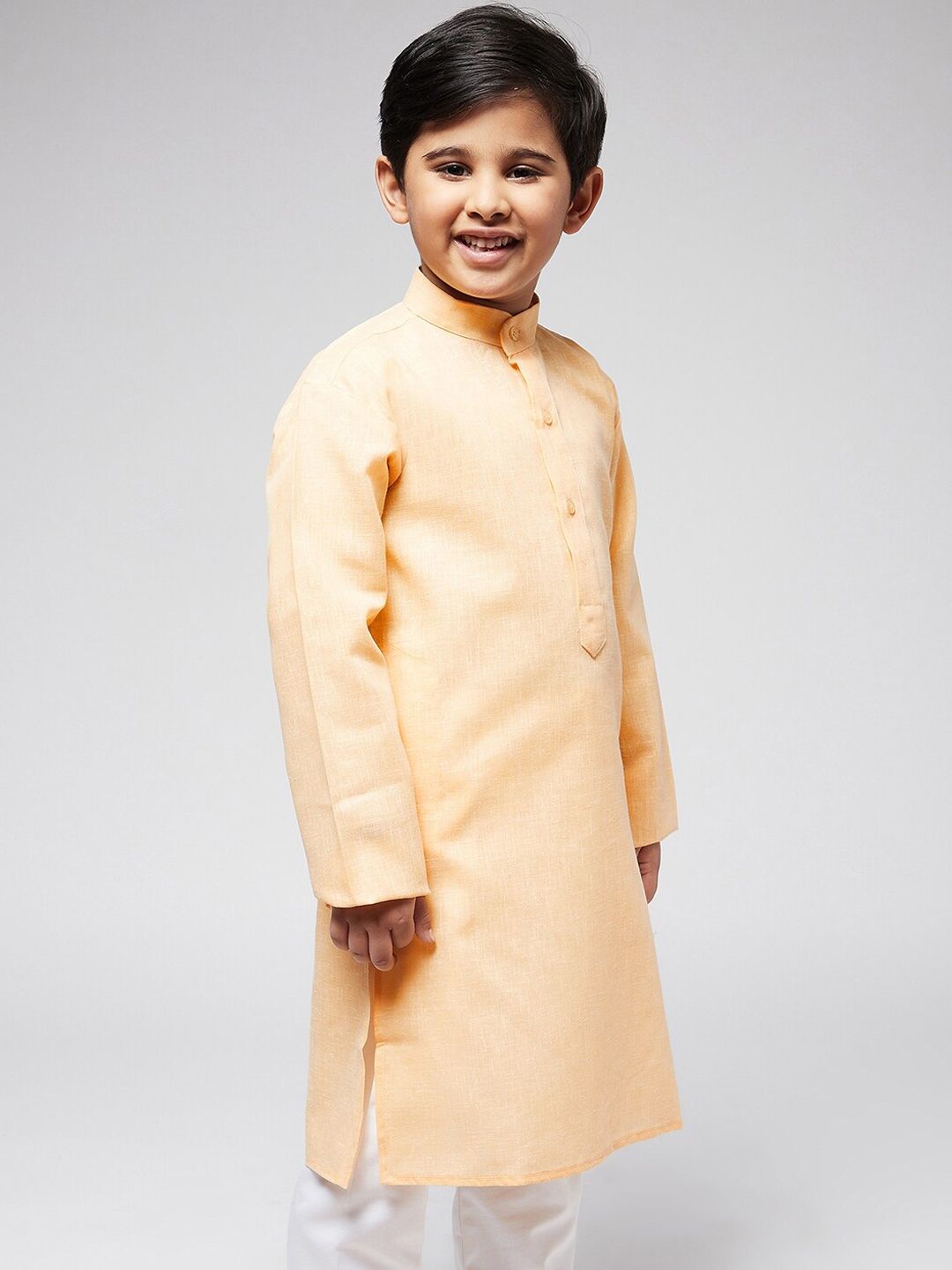 SOJANYA Boys Yellow Solid Kurta