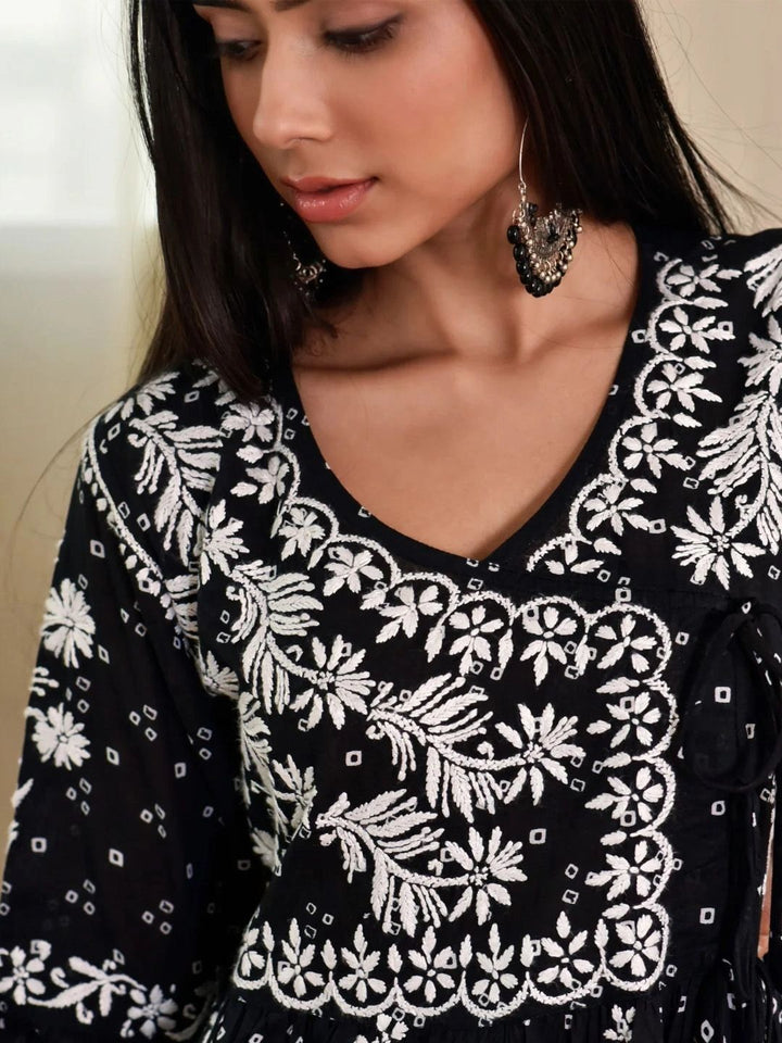 House of Chikankari Women Ethnic Motifs Printed Flared Sleeves Indie Prints Kurta
