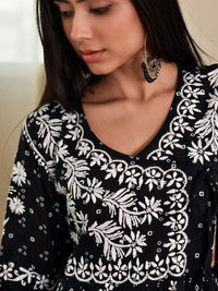 House of Chikankari Women Ethnic Motifs Printed Flared Sleeves Indie Prints Kurta