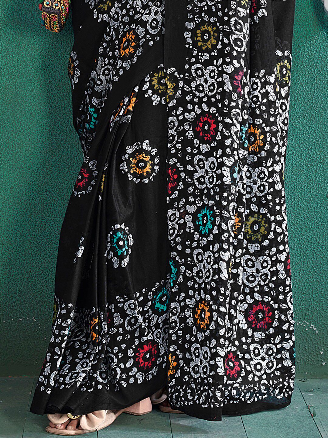 Saree mall Ethnic Motifs Printed Pure Cotton Block Print Saree