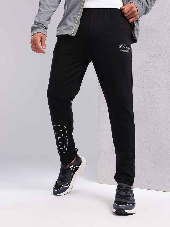HRX by Hrithik Roshan Men Typography Print Mid-Rise Lifestyle Track Pants