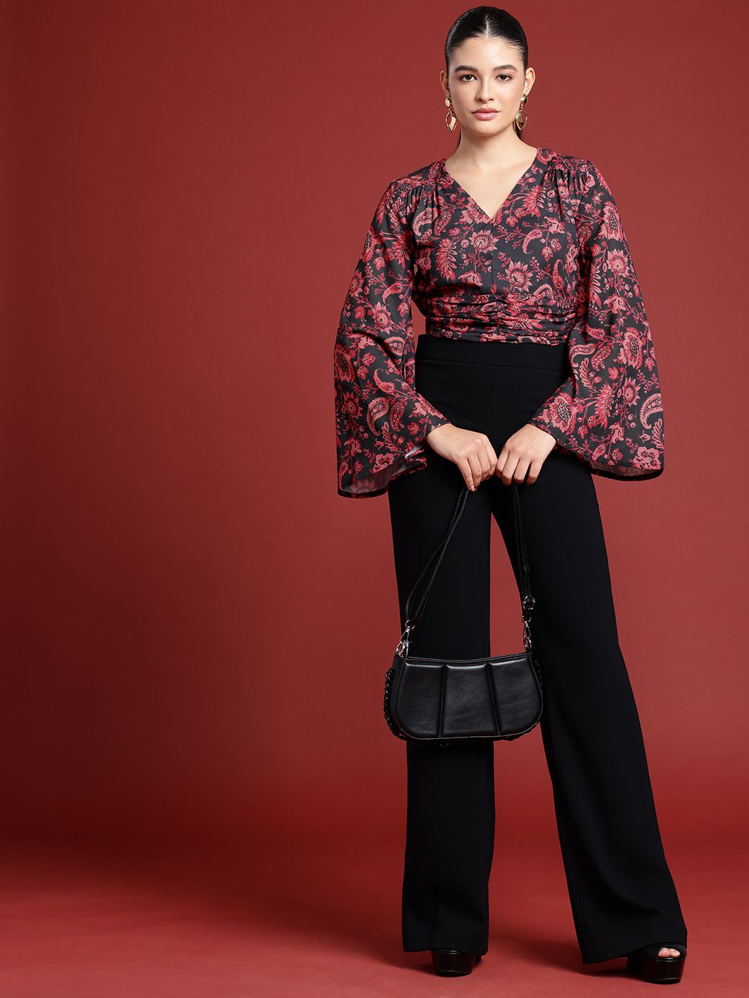 all about you Floral Printed Flared Sleeve Regular Top