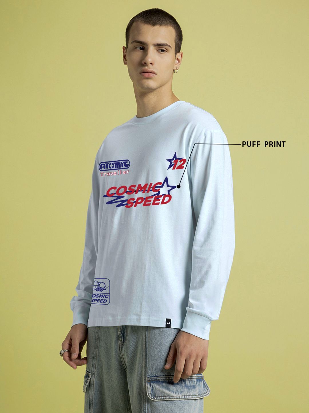 Bewakoof Men Typography Printed Round Neck Cotton Oversized T-shirt