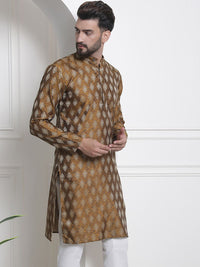 SOJANYA Men Woven Design Jacquard Straight Kurta