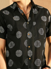 DENNISON Smart Ethnic Motifs Printed Spread Collar Cotton Lightweight Shirt