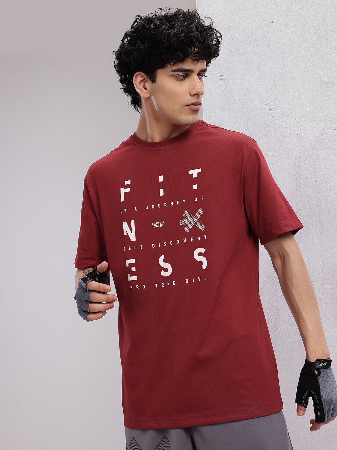 HRX by Hrithik Roshan Men Typography Printed Training T-shirt