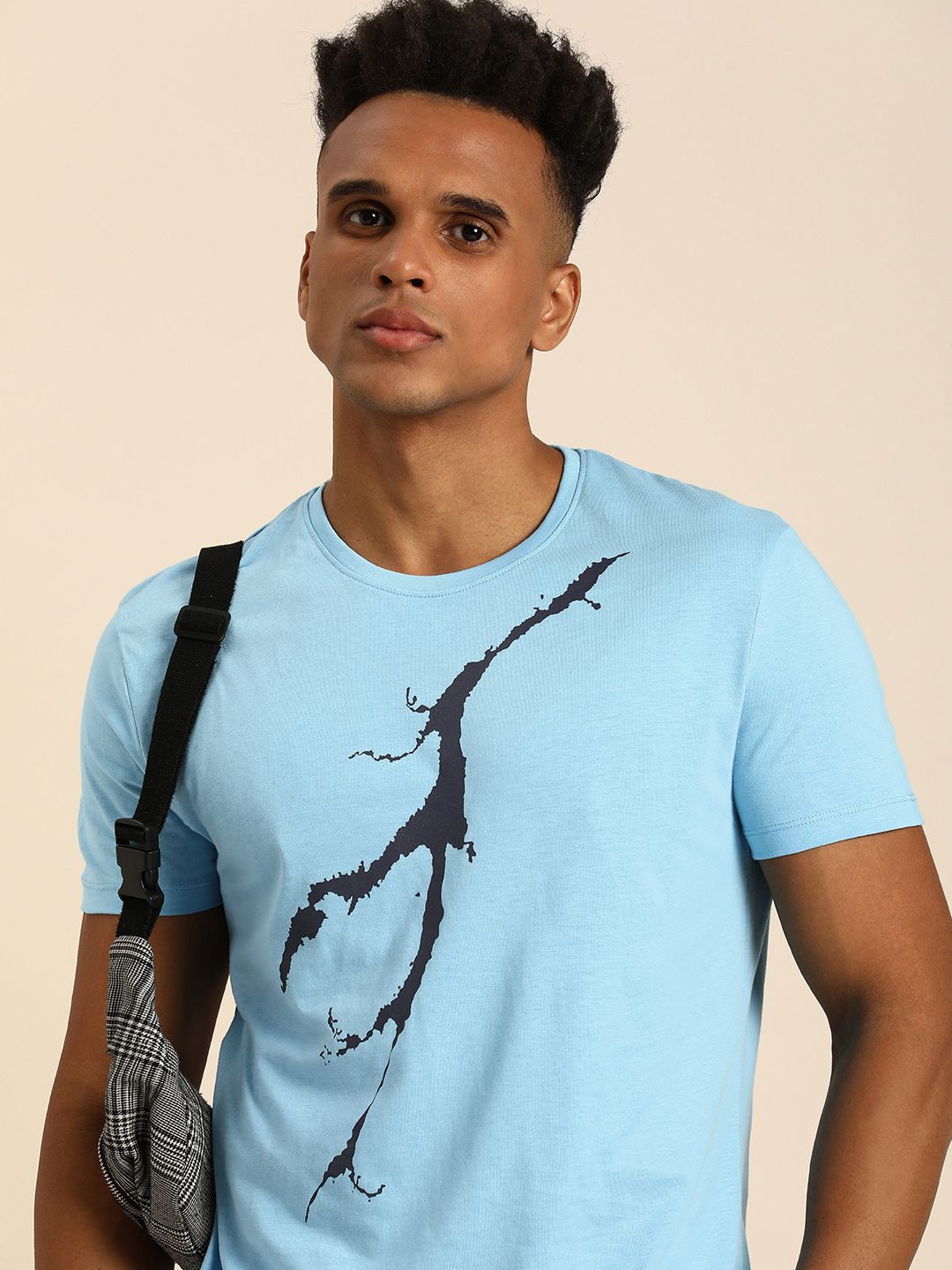 Being Human Pure Cotton Abstract Printed Casual T-shirt