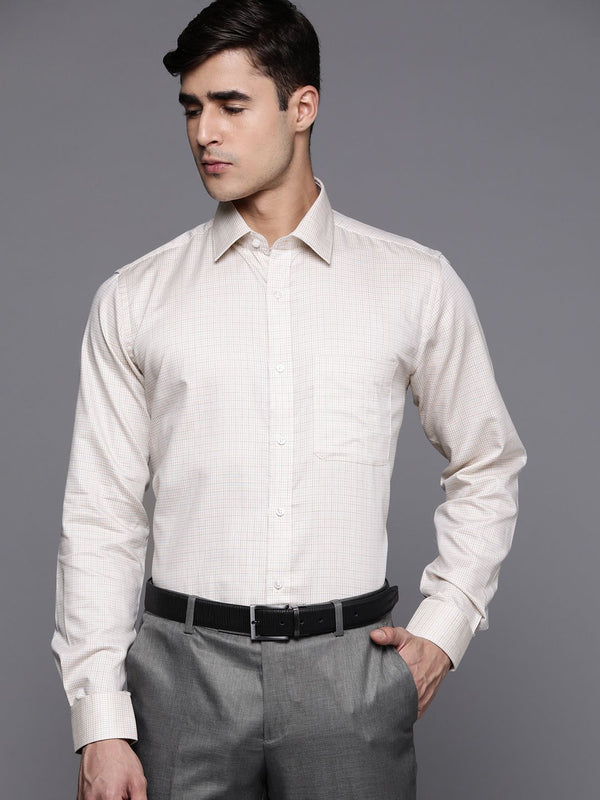 Raymond Men Cream Creamed Cotton Cotton Slim Fit Formal Shirt