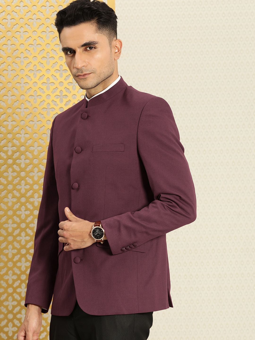 Rumah Patuaudi Mandarin Collar Bandhgala Jashn Blazer