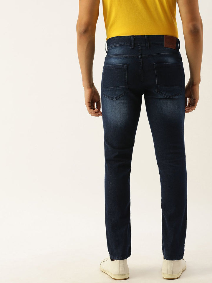 The Indian Garage Co Men Blue Slim Fit Low-Rise Clean Look Stretchable Jeans