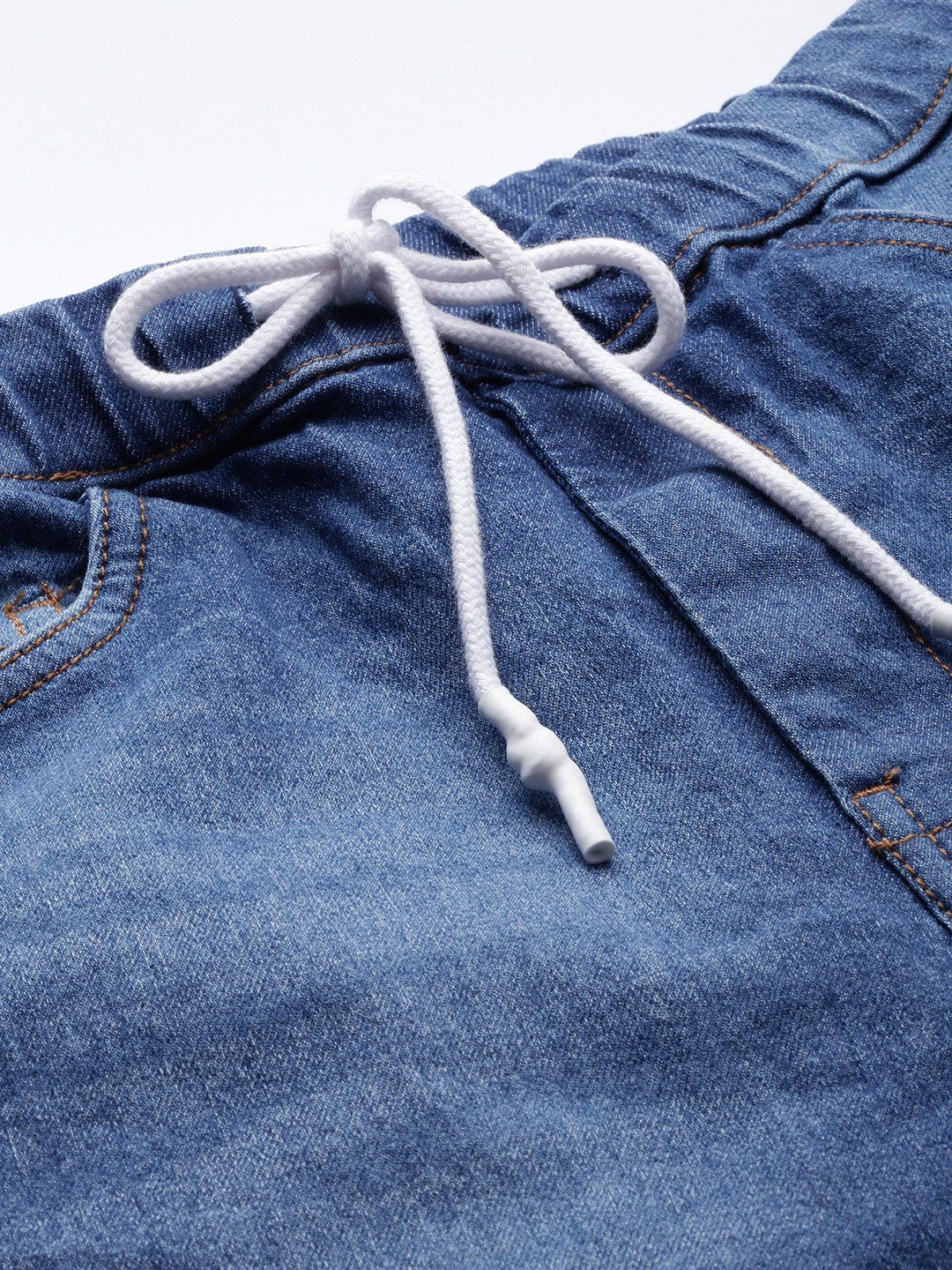 The Indian Garage Co Men Blue Light Fade Stretchable Jogger Jeans