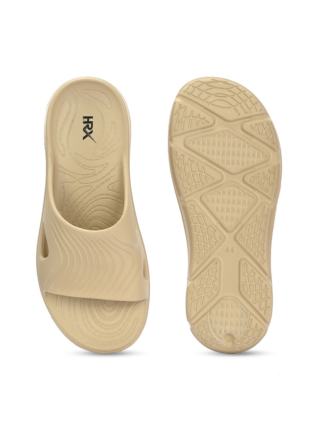 HRX by Hrithik Roshan Men Beige Textured Slip On Sliders