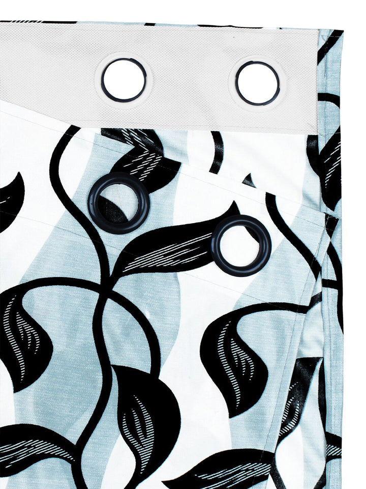 Story@home 2 Pieces White & Grey Printed Door Curtains