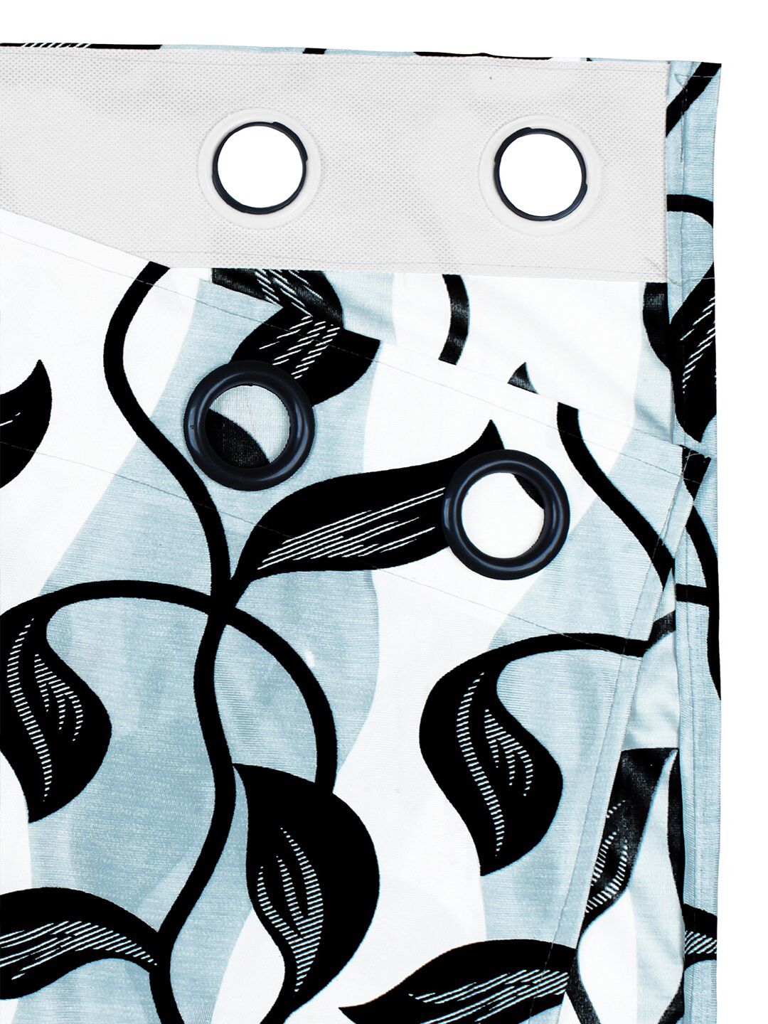 Story@home 2 Pieces White & Grey Printed Door Curtains