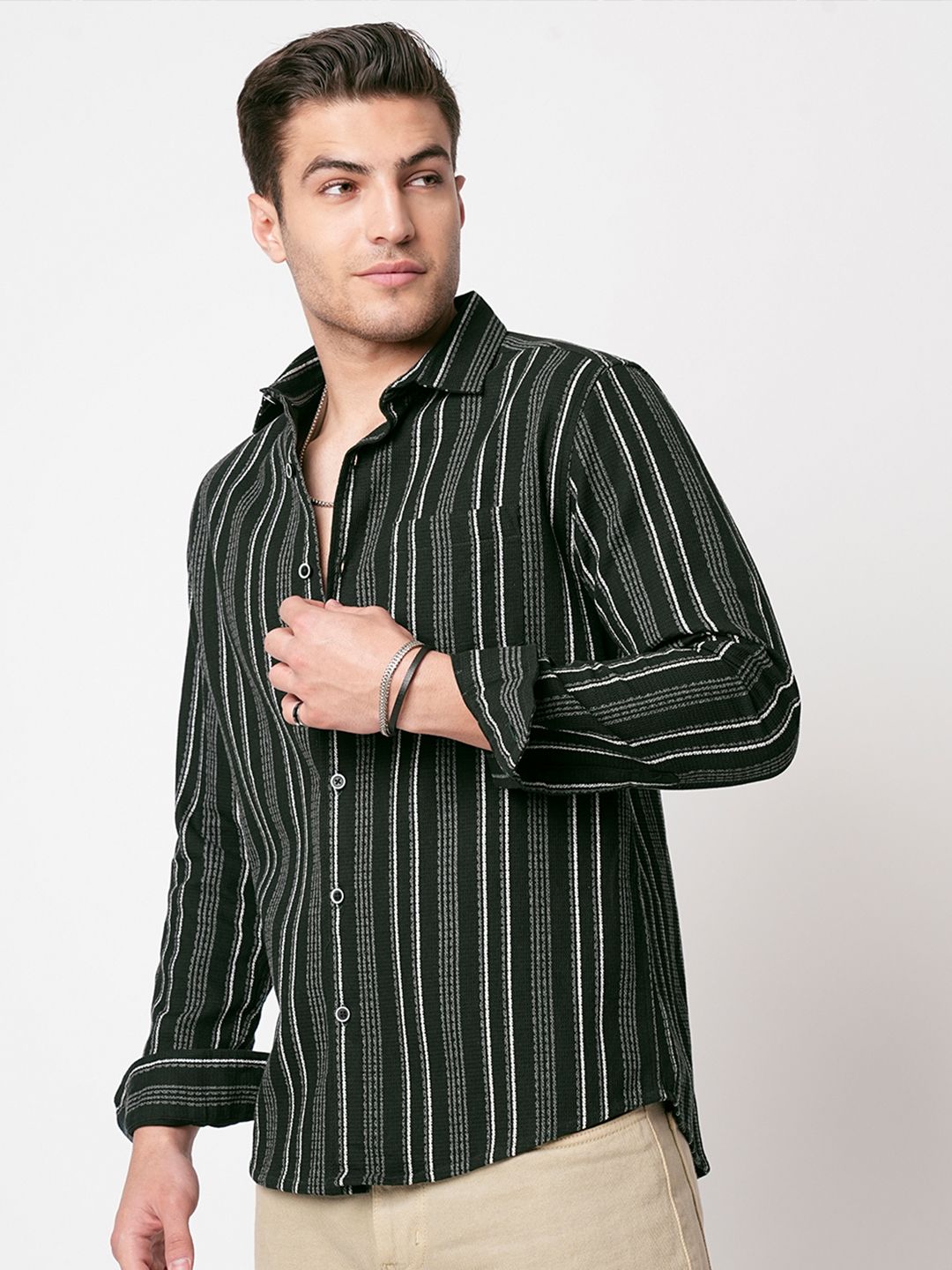 VASTRADO Men Classic Slim Fit Opaque Casual Shirt
