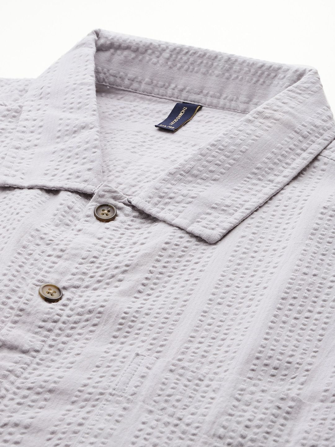 Thomas Scott Men's Plus Size Seersucker Cotton Casual Shirt
