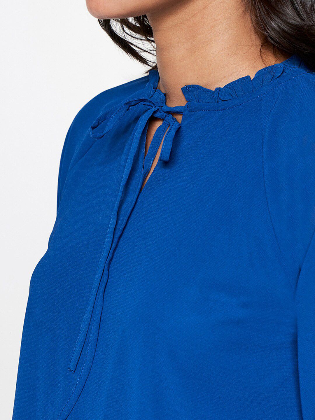 AND Tie-Up Neck Gathered Or Pleated Top