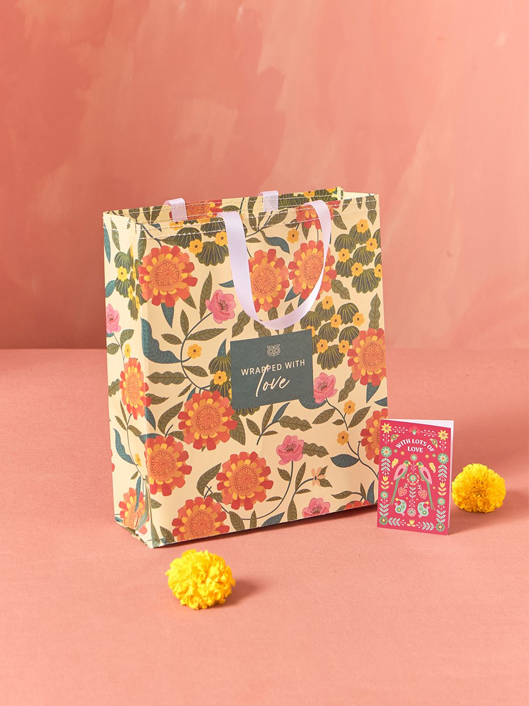 Chumbak White Marigold Handpainted Chip & Dip Platter