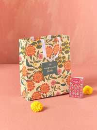 Chumbak White Marigold Handpainted Chip & Dip Platter