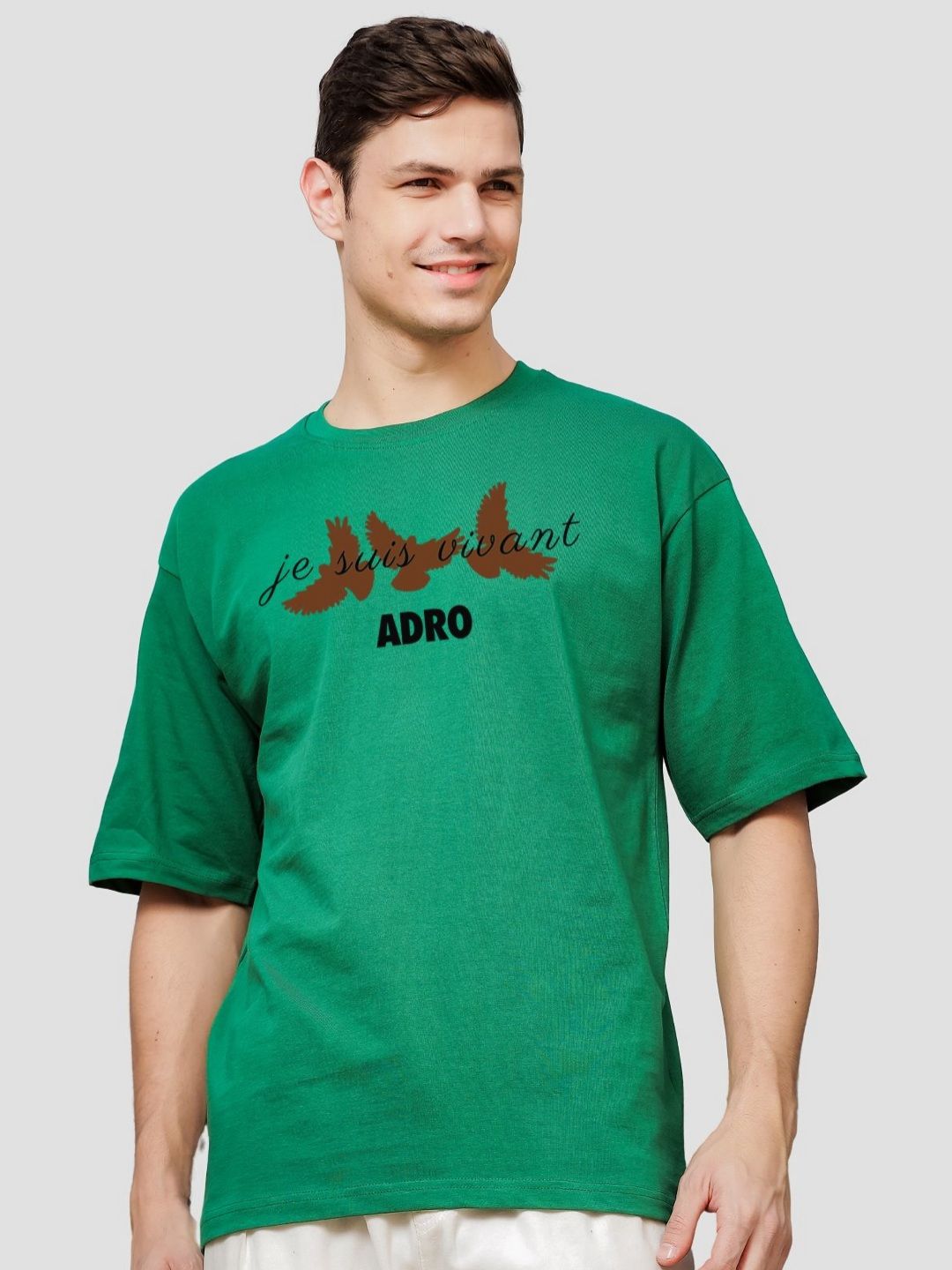 ADRO Men Typography Printed Applique T-shirt