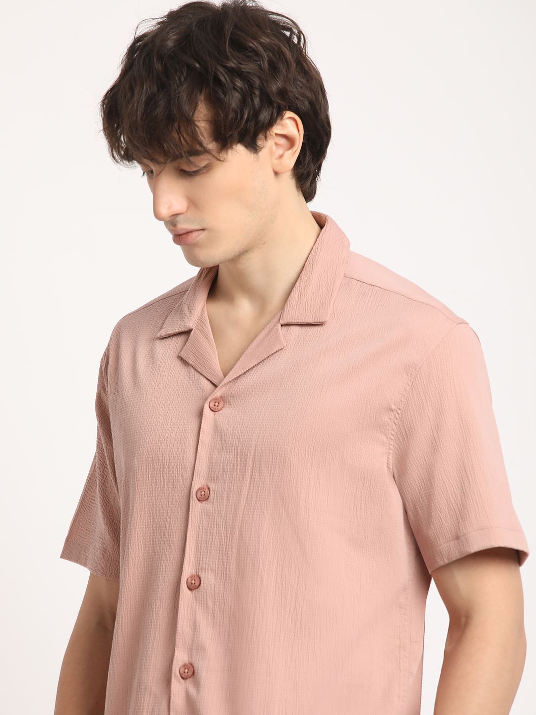 THE BEAR HOUSE Men Self Designed Regular Fit Casual Shirt