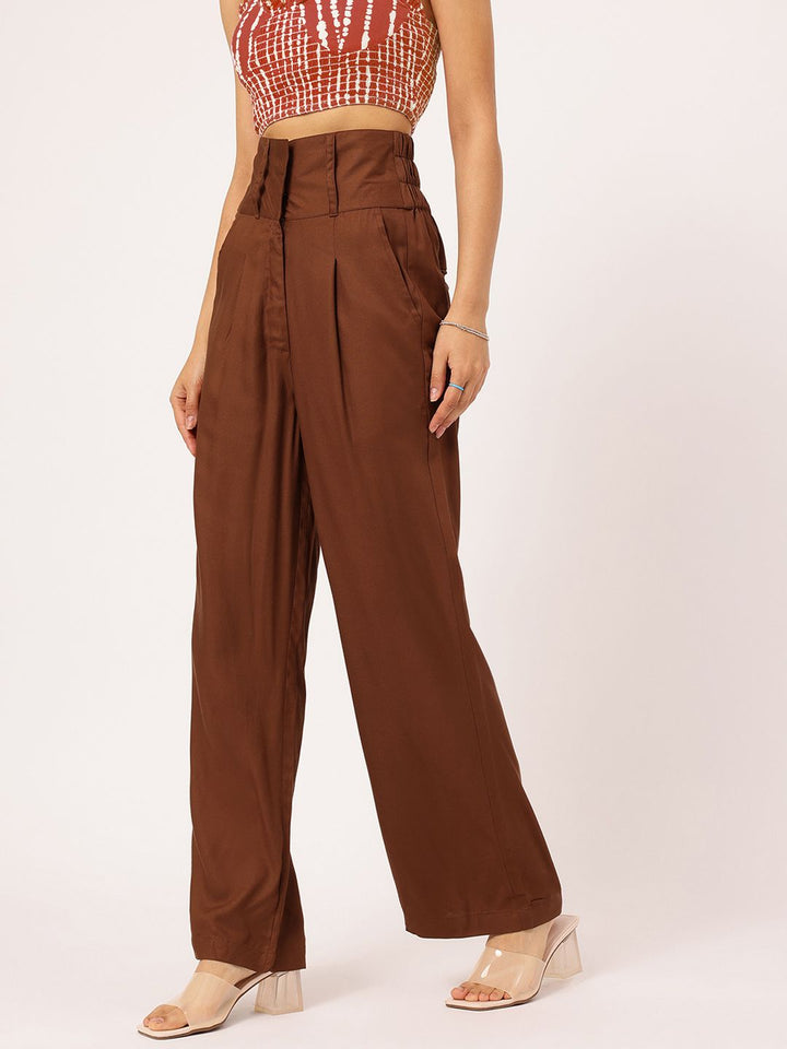 DressBerry Women Flare Flair Wide Waistband Trousers
