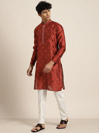 SOJANYA Geometric Embroidered Regular Kurta With Churidar
