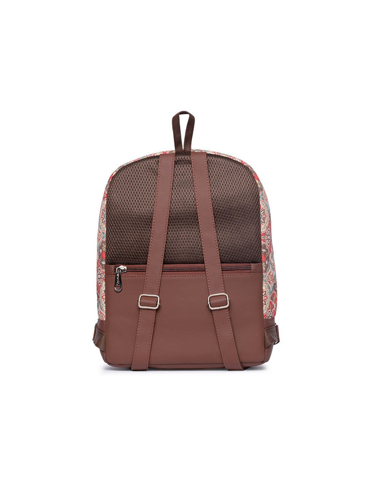 ZOUK Ethnic Printed Fabric Dome Backpack