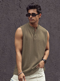 Powerlook Men Self Design Henley Neck T-shirt