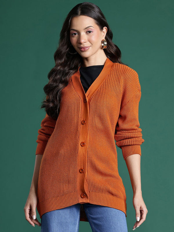 DressBerry Pure Acrylic Ribbed Cardigan